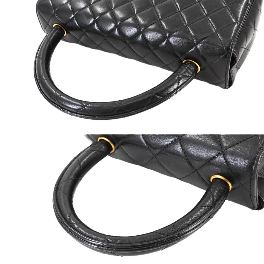 新品同様 シャネル CHANEL マトラッセ 親子バッグ ハンド バッグ ラムスキン ブラック ゴールド 金具 ヴィンテージ 90284805の画像