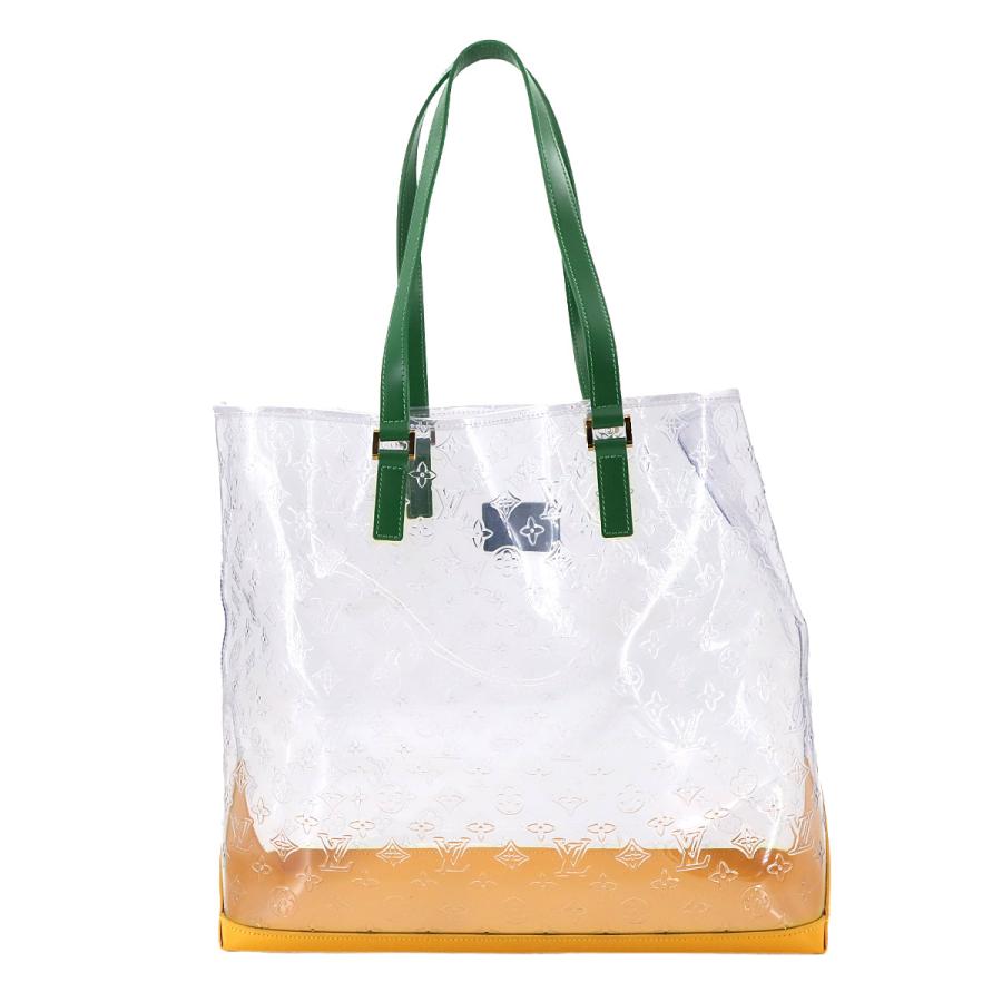 本物 ルイヴィトン LOUIS VUITTON LV カバ ブラジル モノグラム ビニール レザー ショルダーバッグ トートバッグ クリア イエロー M99089 ビトン バッグ 中古・ LOUIS VUITTON（ルイ・ヴィトン） 新品同様 ルイ ヴィトン モノグラム