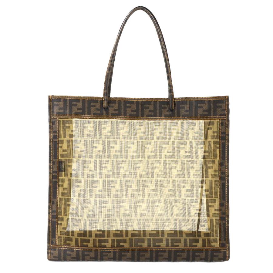 FENDI 新品同様 フェンディ ズッカ柄 メッシュ トート バッグ