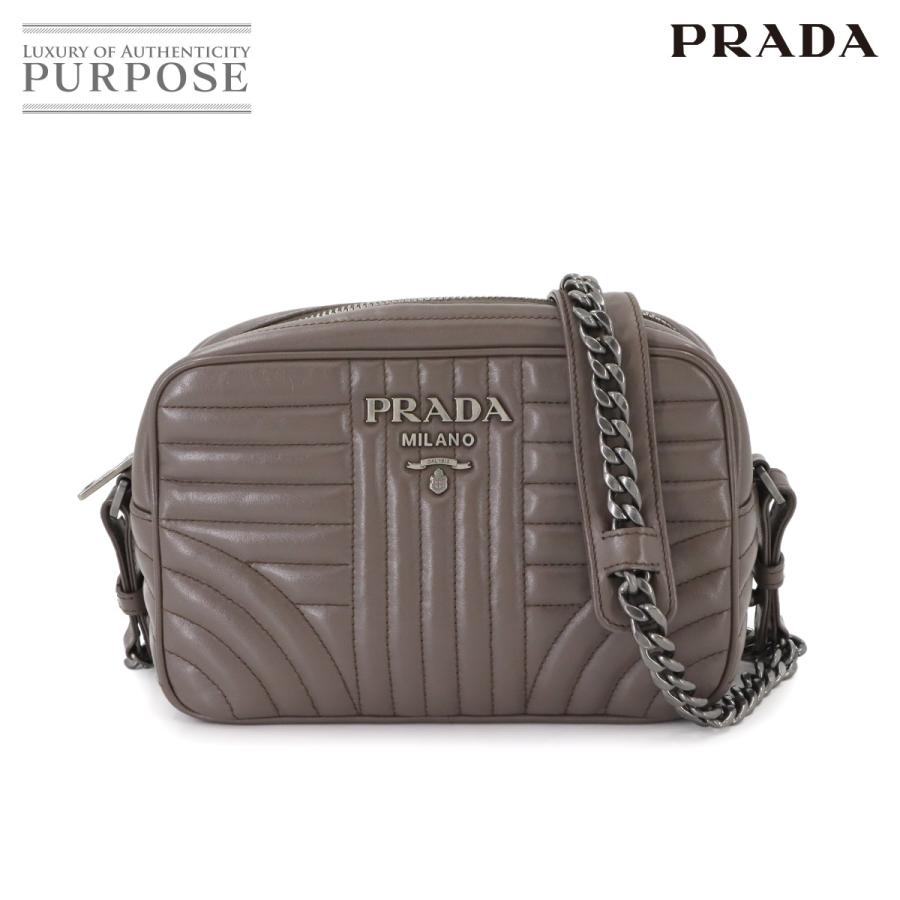 PRADA 美品 プラダ ダイアグラム チェーン ショルダー バッグ