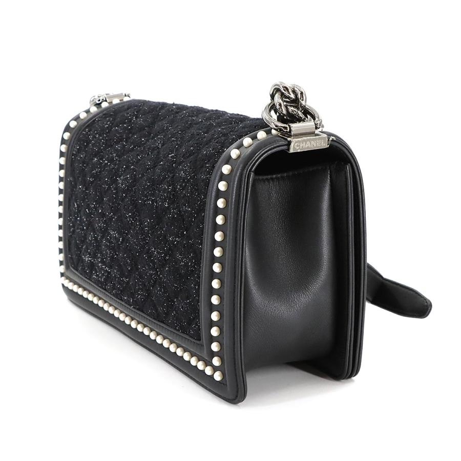 シャネル ボーイシャネル チェーンショルダー ツイード ブラック