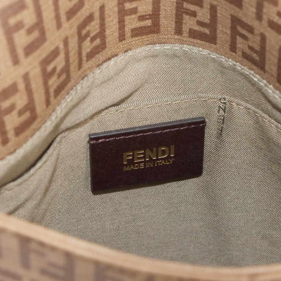 FENDI ズッキーノ トート バッグ キャンバス レザー ブラック 8BN188
