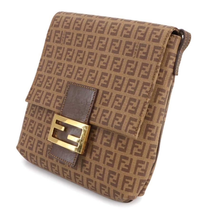 フェンディ ブランド ブラウン ショルダーバッグ ズッキーノ ターン