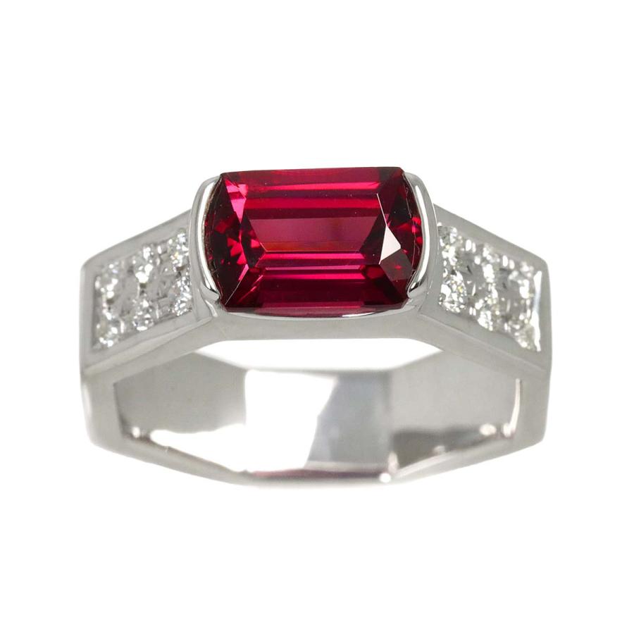 TASAKI タサキ 11号 リング ガーネット ダイヤ 0.18ct K18 WG
