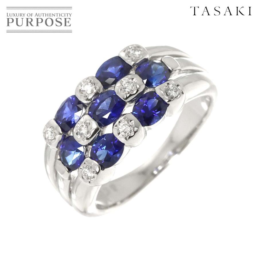 TASAKI タサキ 11号 リング サファイヤ 1.39ct ダイヤ 0.08ct Pt