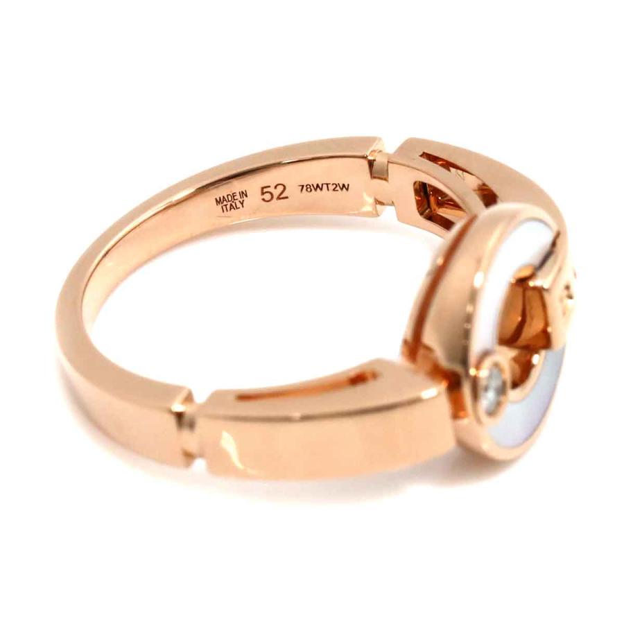 BVLGARI ブルガリ #52 リング シェル ダイヤ K18 PG ピンク