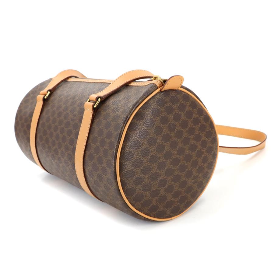 CELINE セリーヌ　ミニボストン　マカダム柄　ゴールド金具　レザー　PVC CELINE（セリーヌ） 新品同様 マカダム ボストン ハンド バッグ PVC