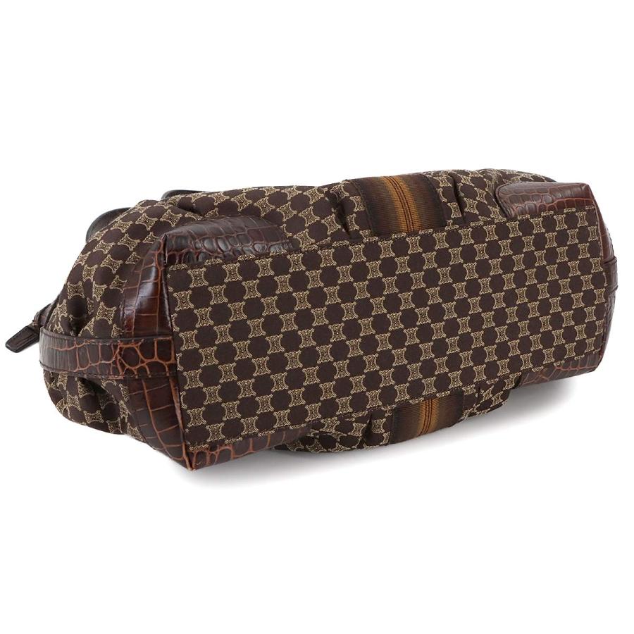 CELINE 新品同様 セリーヌ マカダム ハンド バッグ キャンバス レザー  