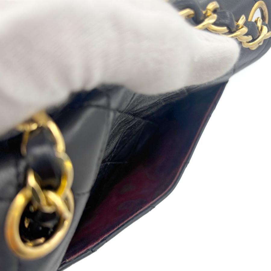 CHANEL 美品 シャネル ミニ マトラッセ チェーン ショルダー バッグ 