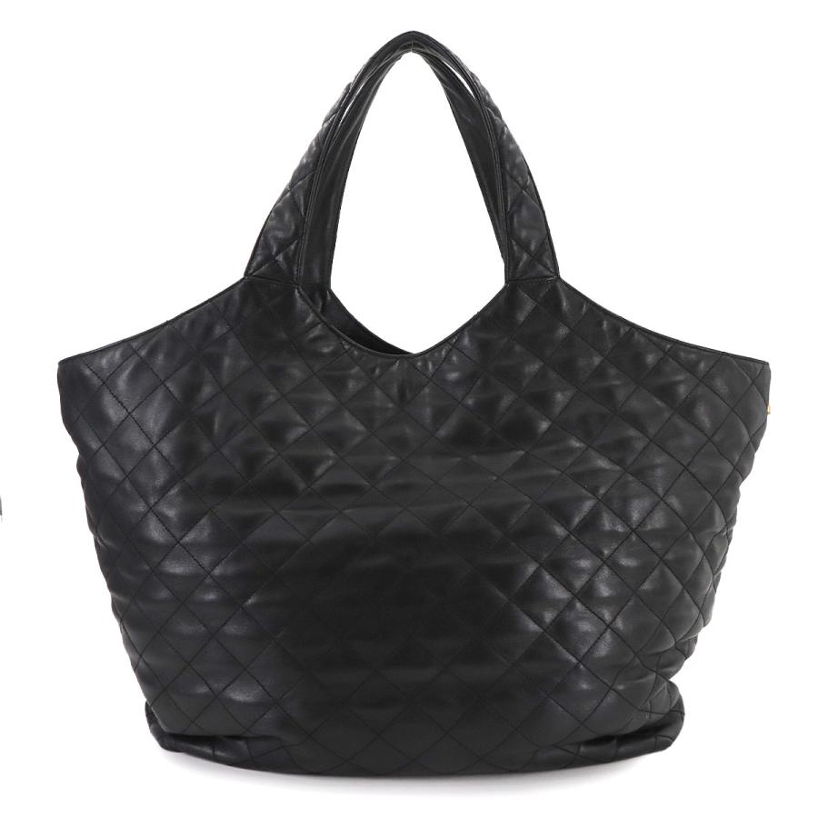 美品サンローランパリイカールマキシYSLショッピングトートブラック