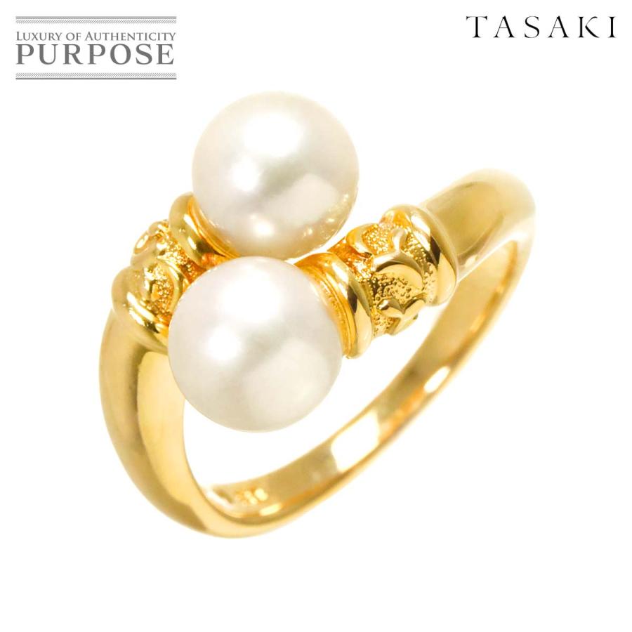 タサキ TASAKI 12号 リング アコヤ真珠 7.0mm K18 YG 750 パール