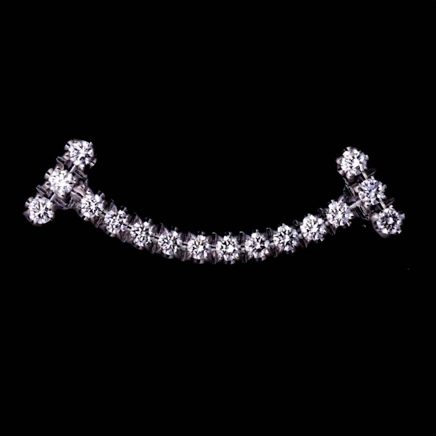 TIFFANY&Co. ティファニー T スマイル ダイヤ ピアス K18 WG ホワイト  