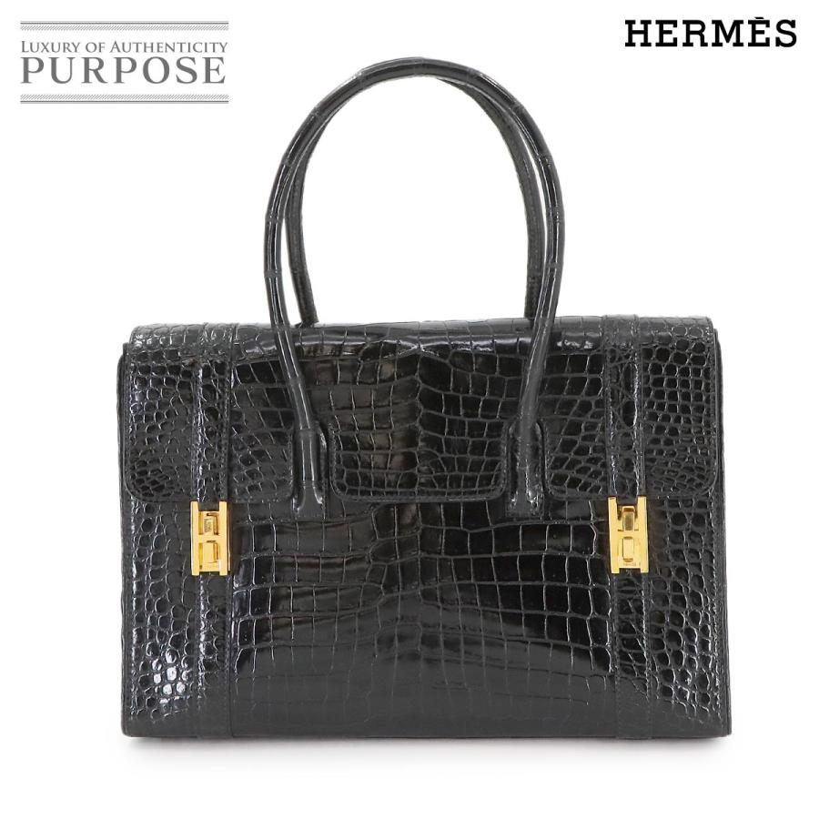 HERMES（エルメス） 美品 クロコダイル ドラッグ 30 ハンド バッグ
