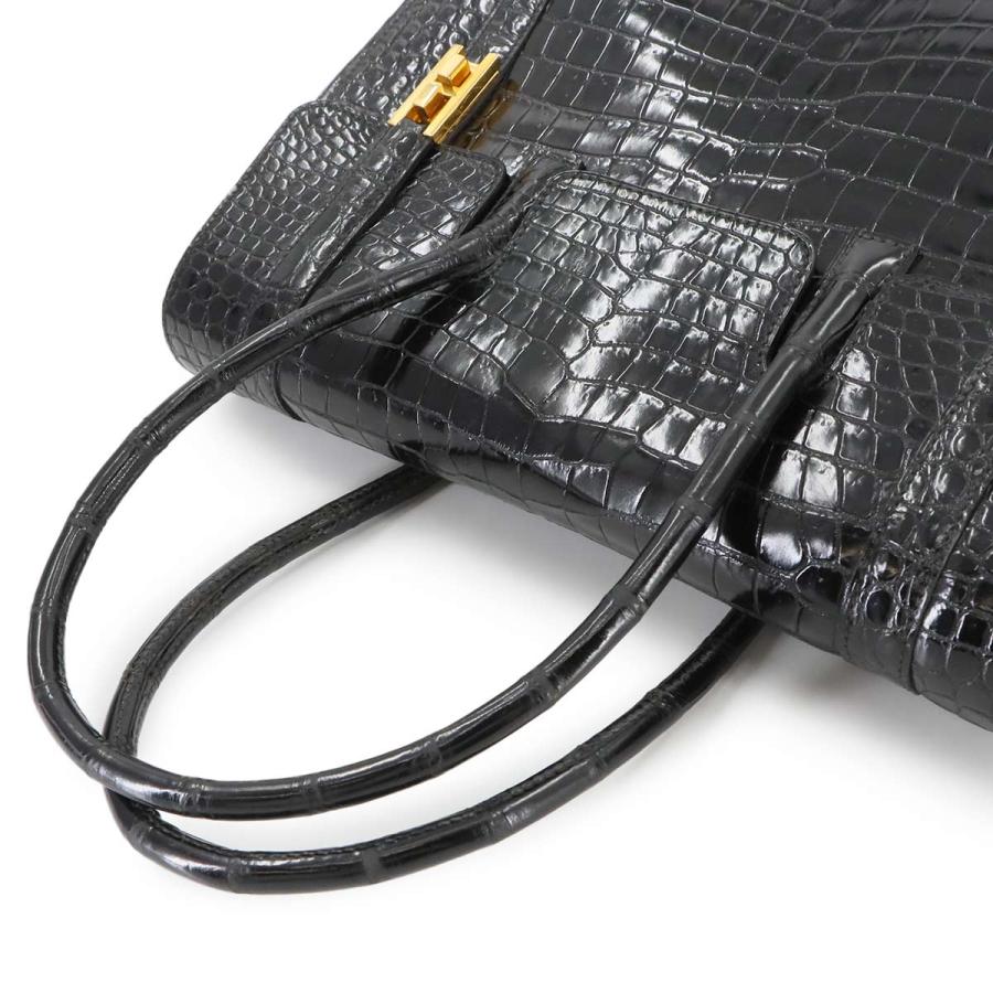 HERMES（エルメス） 美品 クロコダイル ドラッグ 30 ハンド バッグ