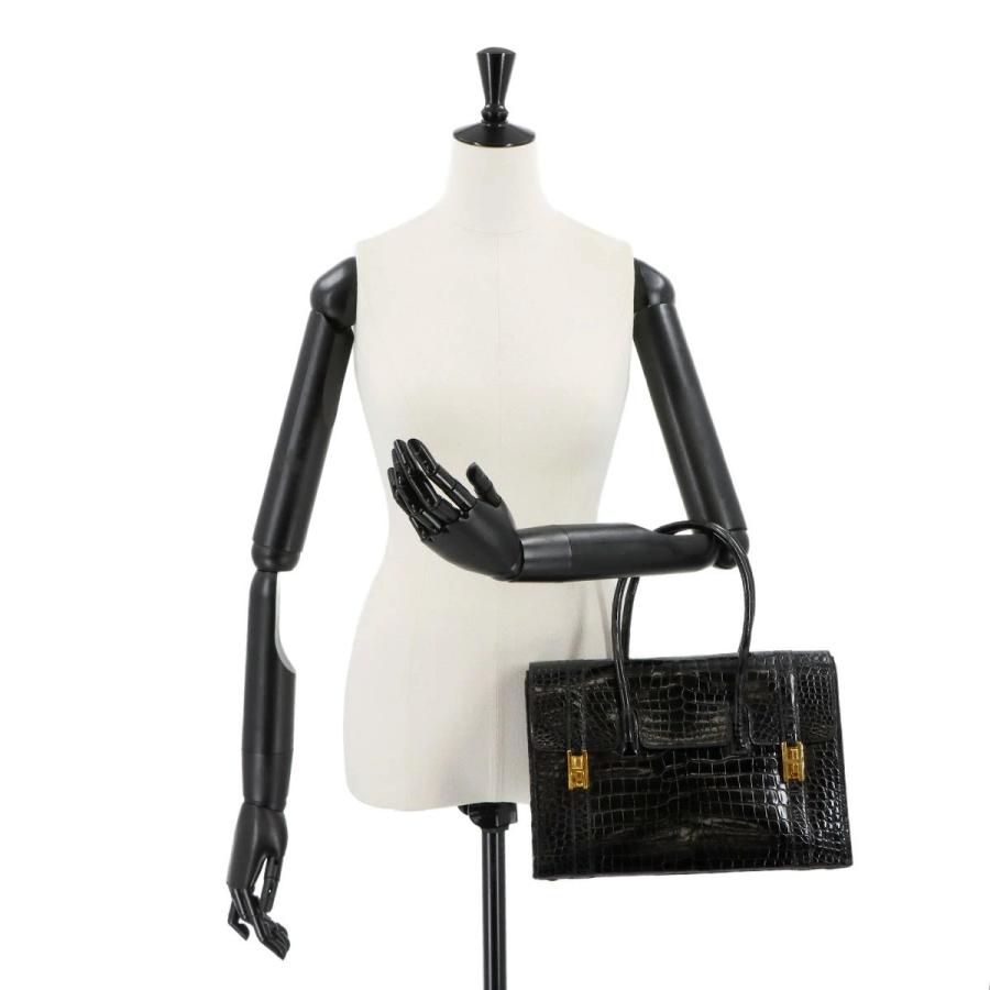 HERMES（エルメス） 美品 クロコダイル ドラッグ 30 ハンド バッグ