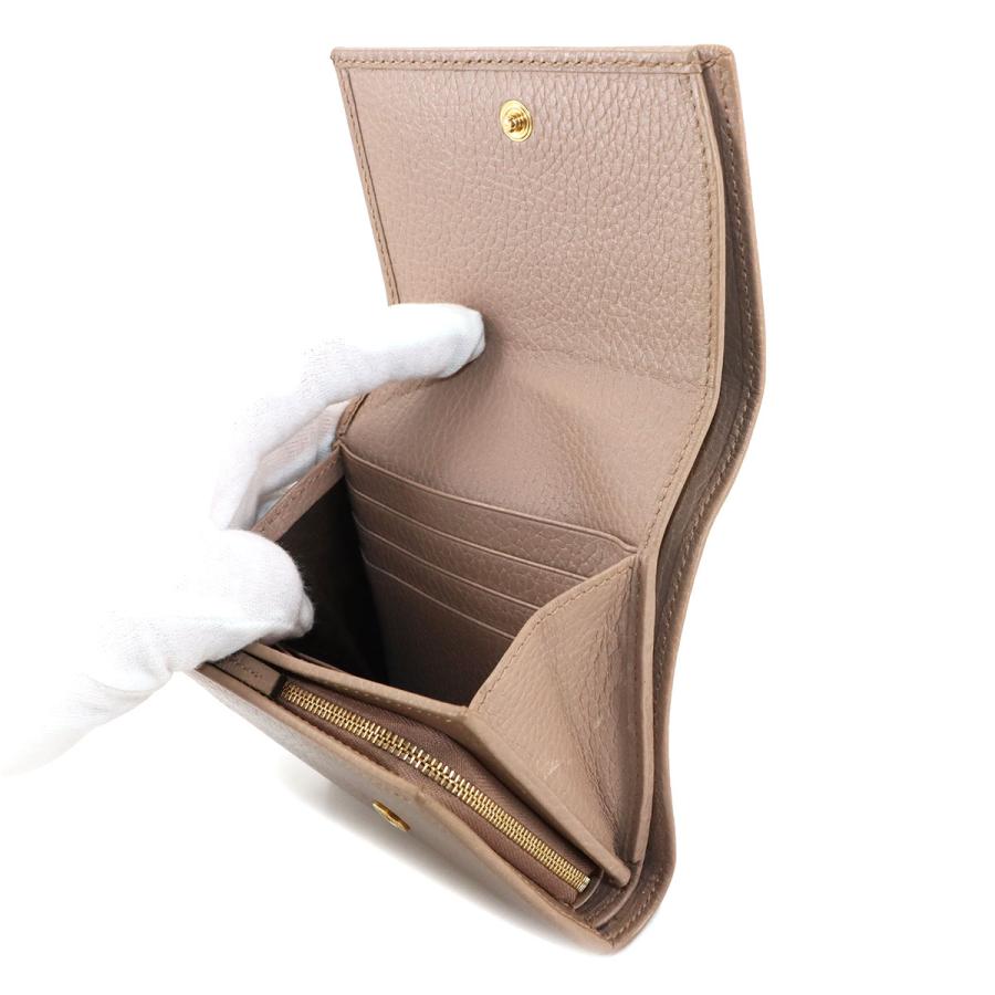 GUCCI グッチ GGマーモント 二つ折り 財布 レザー ベージュ 598587  