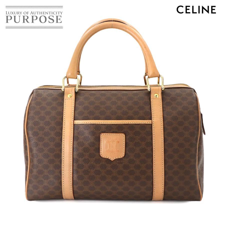 セリーヌ CELINE マカダム ボストン ハンド バッグ PVC レザー