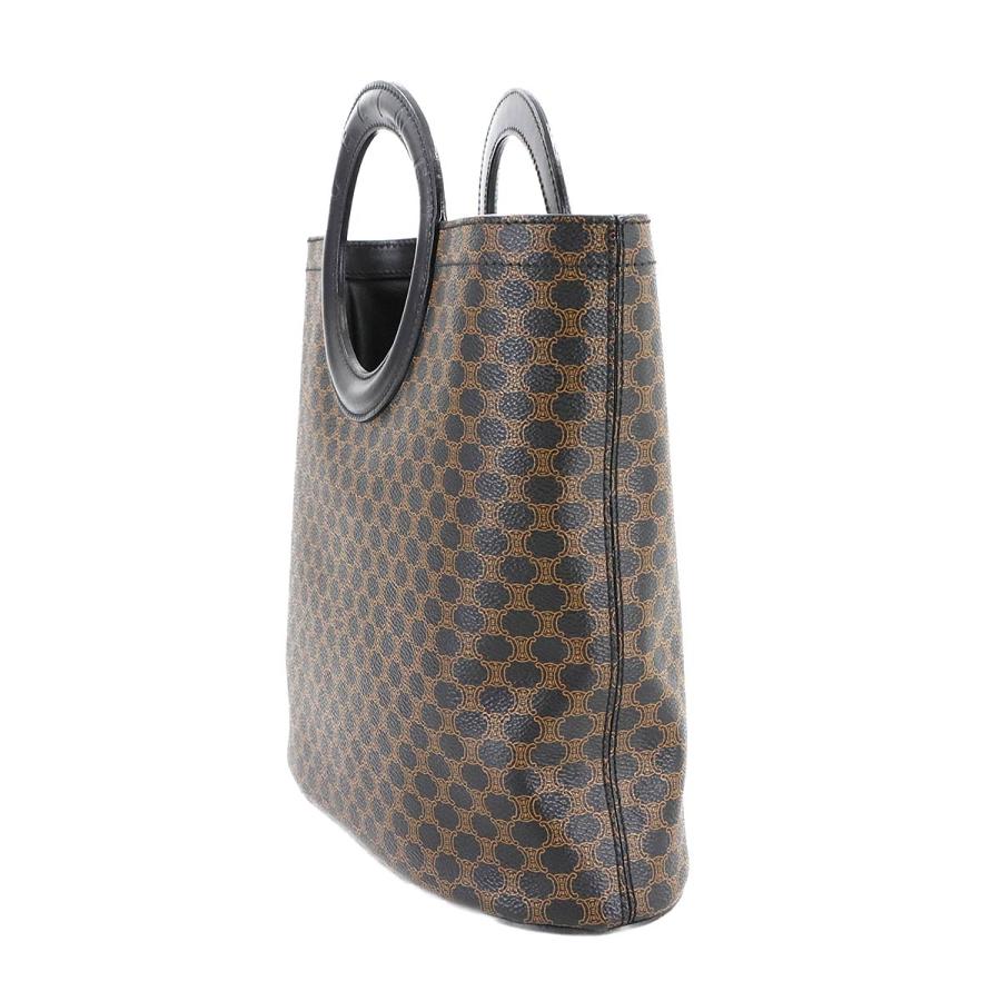 CELINE 新品同様 セリーヌ マカダム サークルハンドル ハンド バッグ  