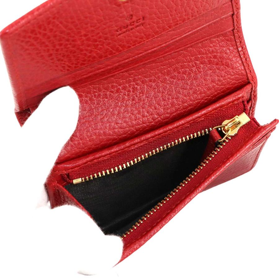 GUCCI 新品同様 グッチ GGマーモント 二つ折り 財布 レザー レッド  
