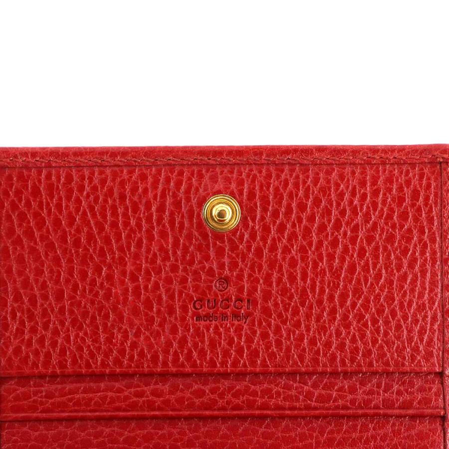 GUCCI 新品同様 グッチ GGマーモント 二つ折り 財布 レザー レッド  
