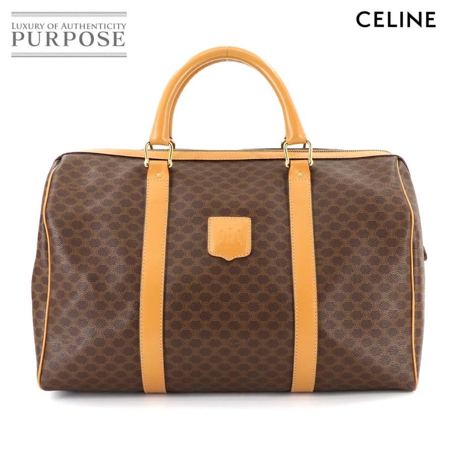 CELINE セリーヌ マカダム ボストン ハンド バッグ PVC レザー  