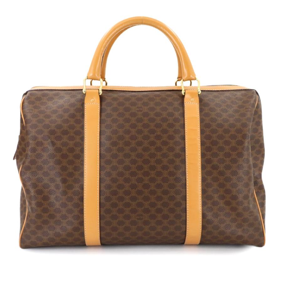 セリーヌ CELINE マカダム ボストン ハンド バッグ PVC レザー