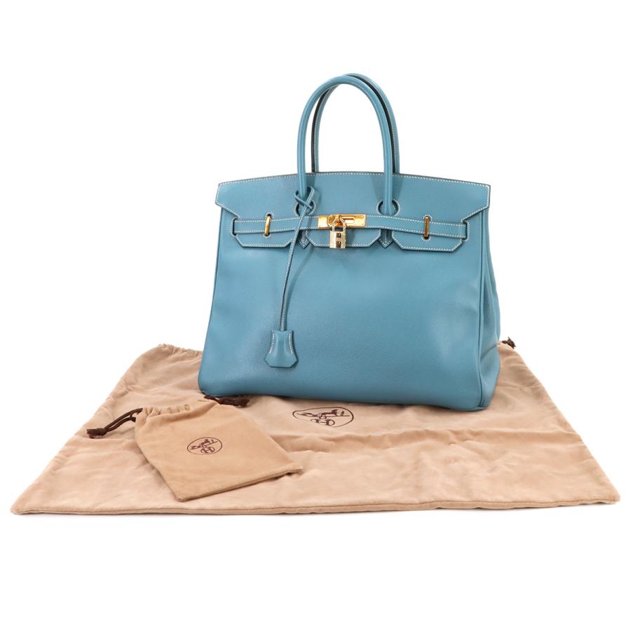HERMES 美品 エルメス バーキン35 クシュベル エプソン ブルージーン  