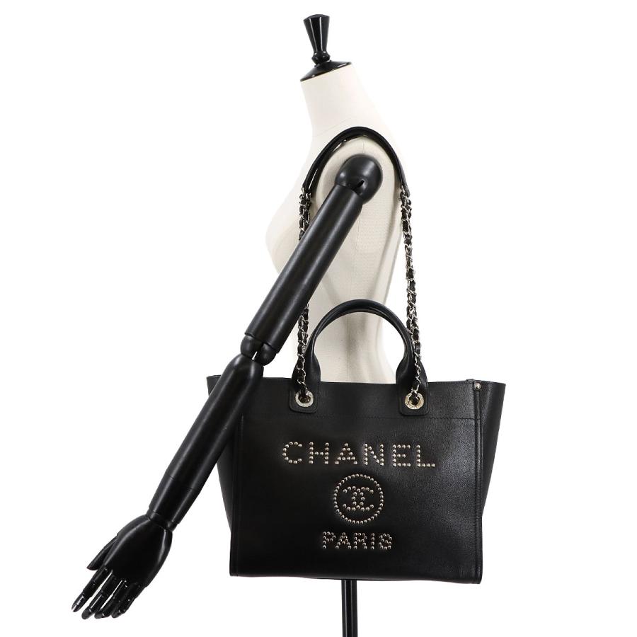CHANEL 新品同様 シャネル ドーヴィル 2way チェーン トート  