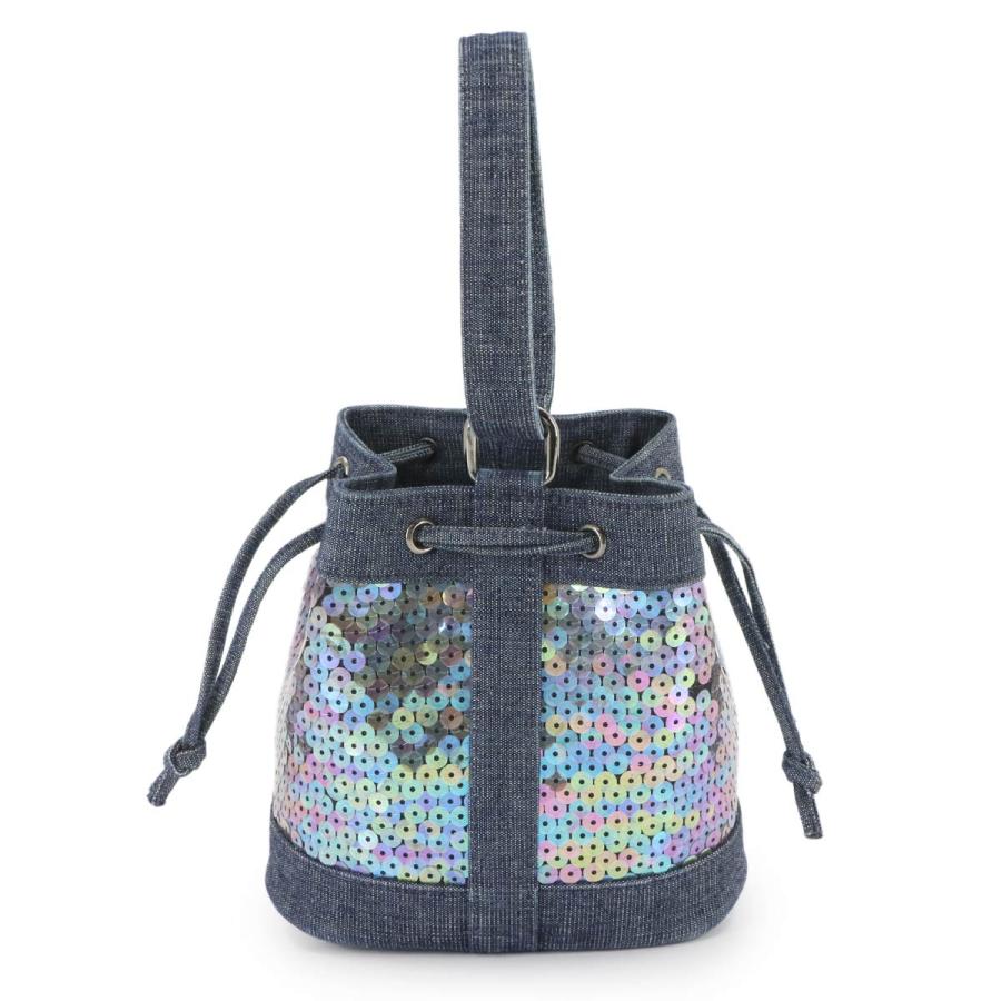 ち*太様 シャネル CHANEL 千鳥 ブルー スパンコール トートバッグ CHANEL（シャネル） 新品同様 ミニ バケット ハンド バッグ デニム