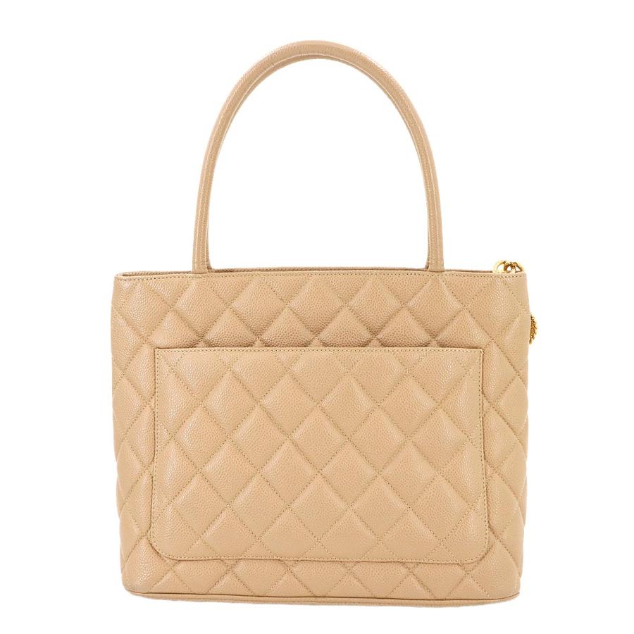 CHANEL 新品同様 シャネル 復刻トート バッグ キャビアスキン ベージュ  