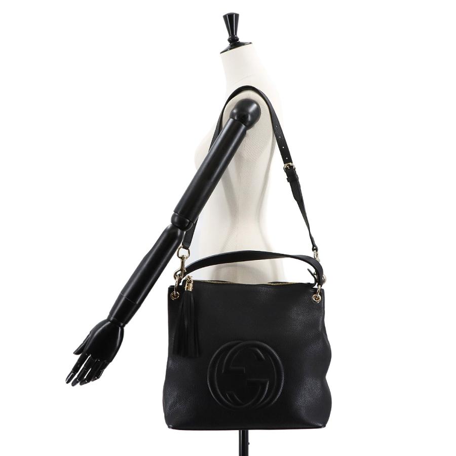 GUCCI グッチ ソーホー インターロッキングG 2way バッグブラック