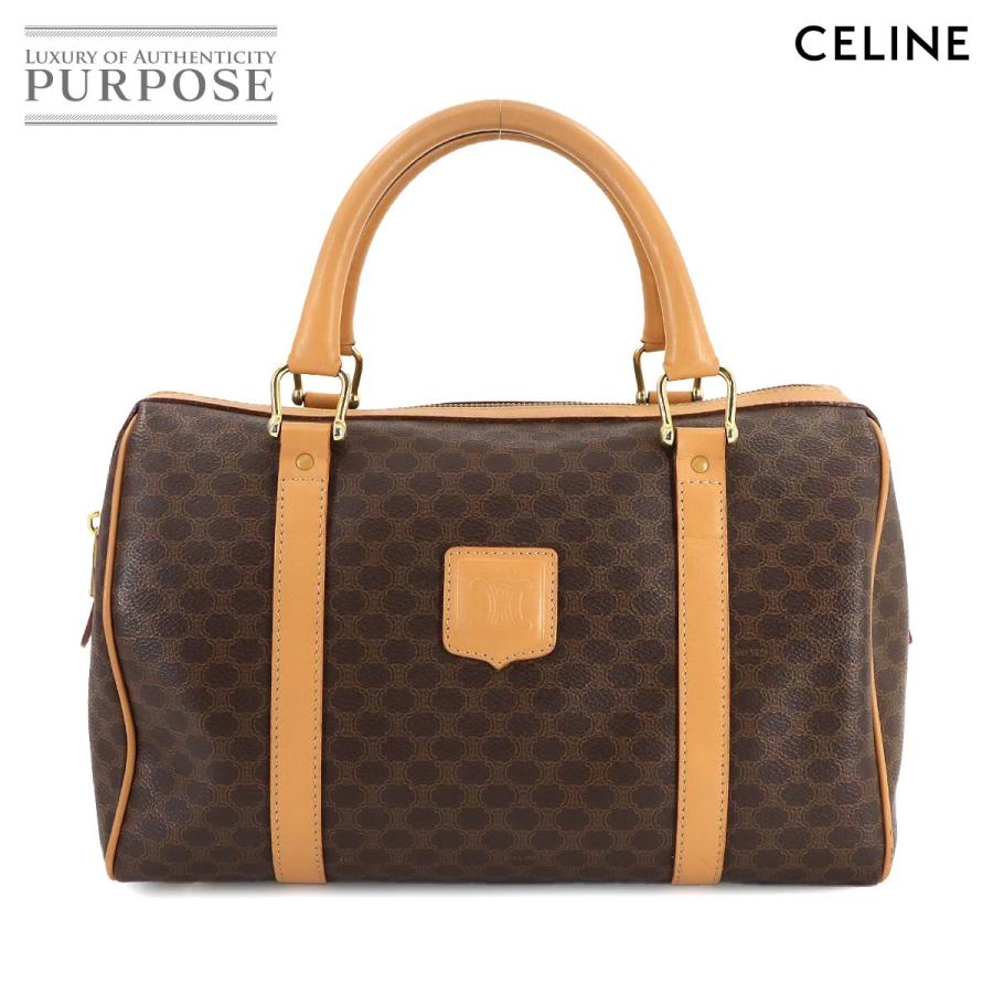 CELINE セリーヌ マカダム ボストンバッグ ブラウン PVC CELINE（セリーヌ） マカダム ボストン ハンド バッグ PVC レザー