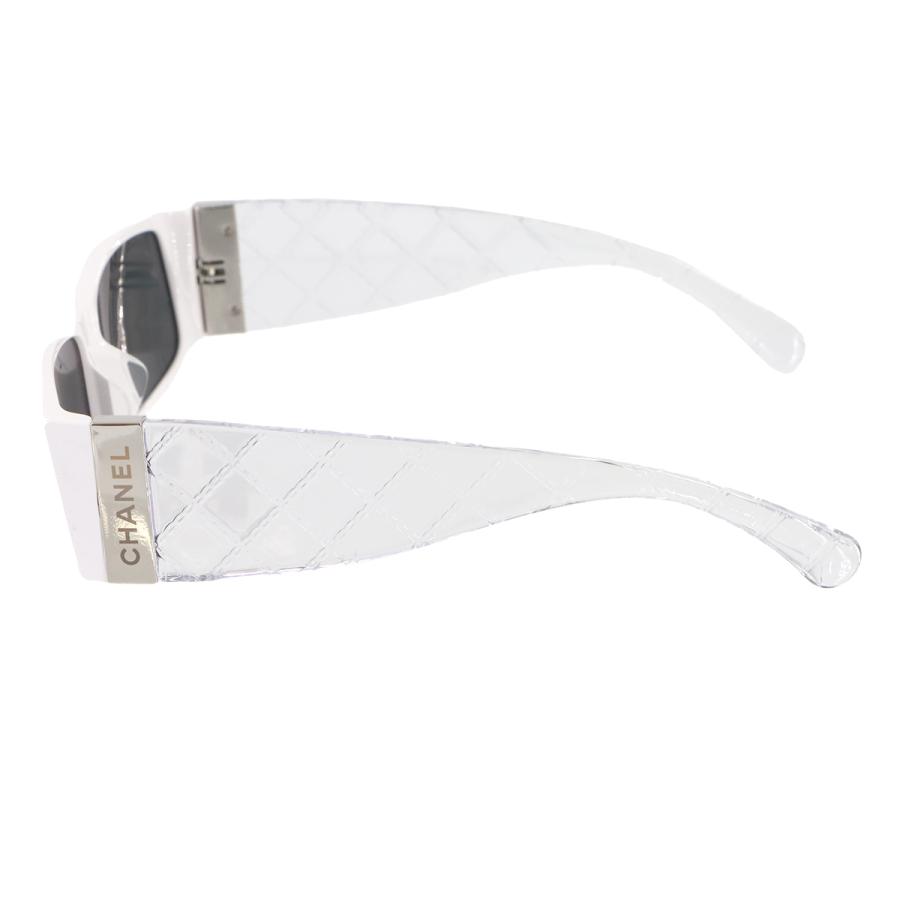 CHANEL 新品同様 シャネル サングラス ロゴ ホワイト クリア  