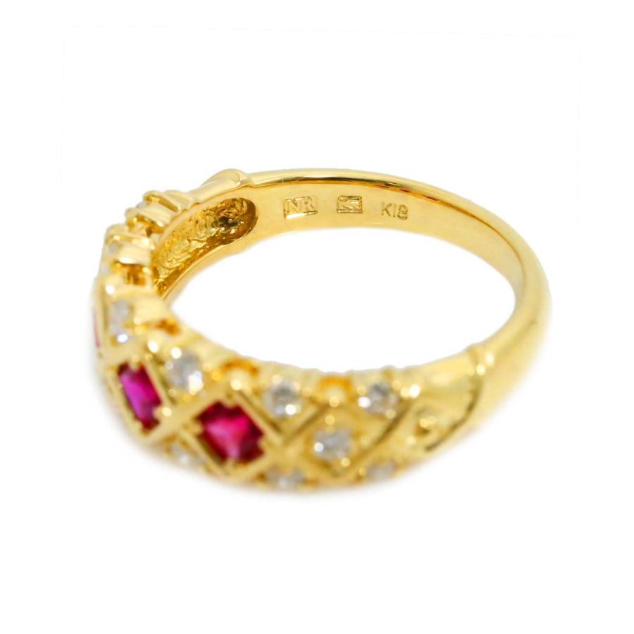 NINA RICCI ニナリッチ 12号 リング ルビー 0.41ct ダイヤ 0.33ct K18 YG 750 指輪 Ruby ...