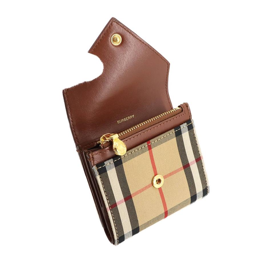 BURBERRY バーバリー がま口折り財布 ノバチェック ベージュ×ブラウン