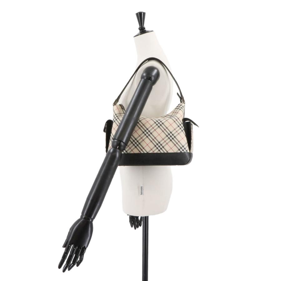 新品同様 バーバリー バッグ ノバチェック ショルダー バッグ キャンバス レザー ベージュ レディース 90290115 【中古】ブランド BURBERRY（バーバリー） 新品同様 ノバチェック ショルダー バッグ