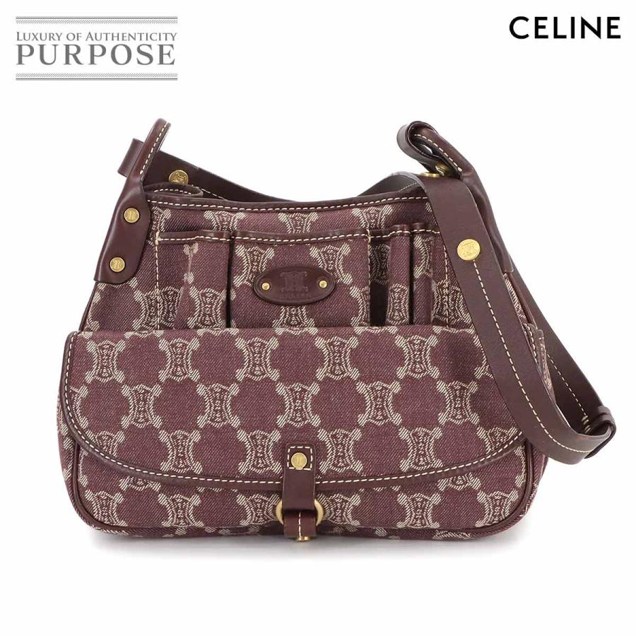 CELINE（セリーヌ） 新品同様 マカダム ショルダー バッグ デニム 