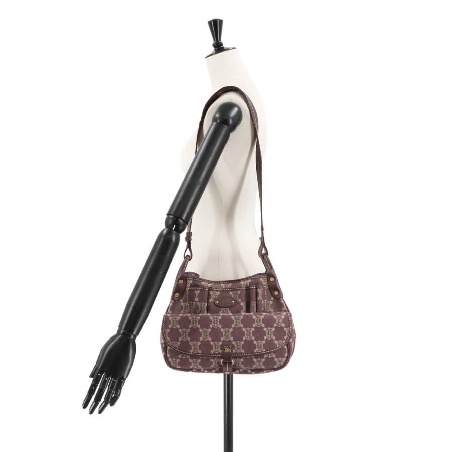 CELINE（セリーヌ） 新品同様 マカダム ショルダー バッグ デニム 