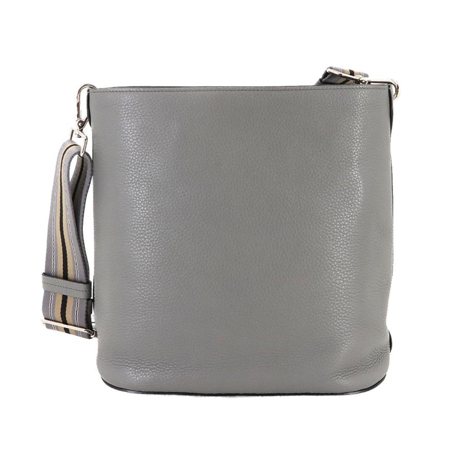 PRADA プラダ ショルダー バッグ レザー グレー 1BE057 シルバー