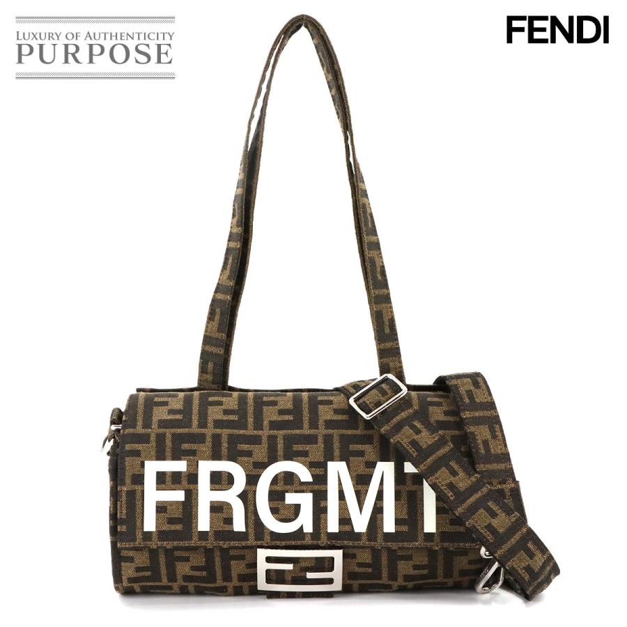 FENDI トートバッグ ズッカ柄 2way レザー キャンバス ブラウン FENDI