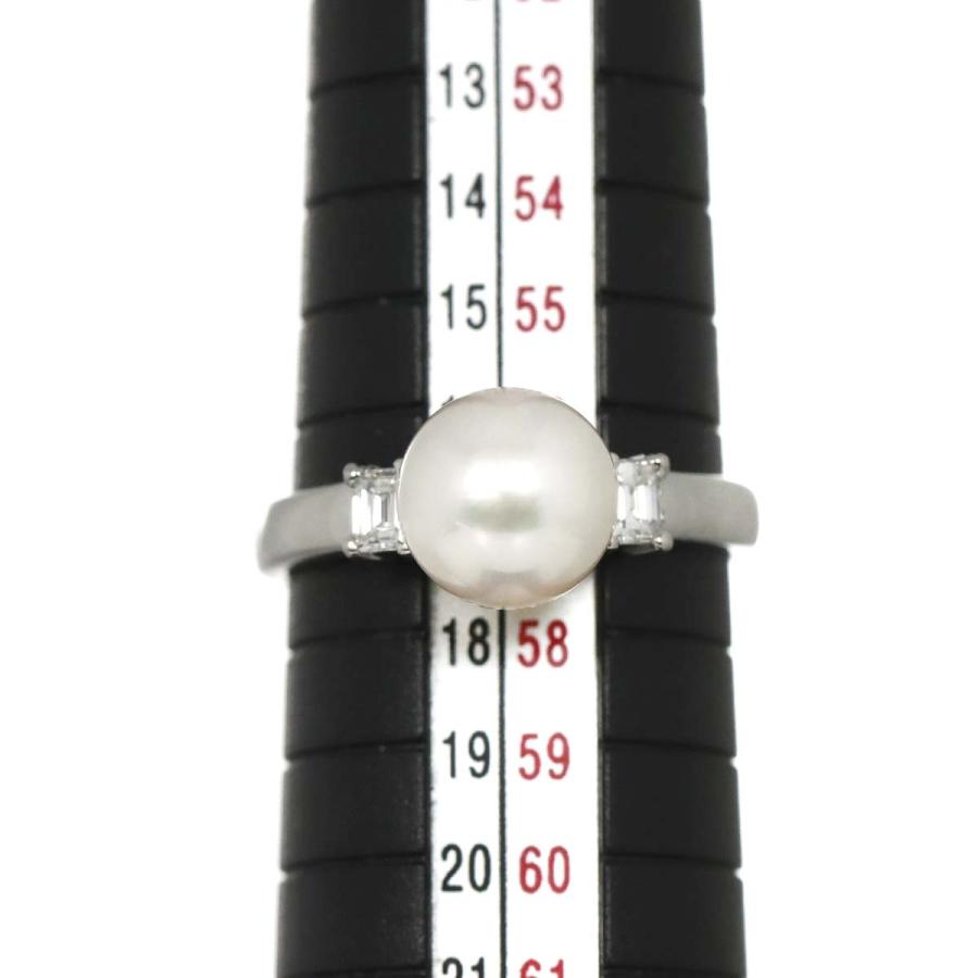 TASAKI タサキ 17号 リング アコヤ真珠 8.7mm ダイヤ 0.31ct Pt  