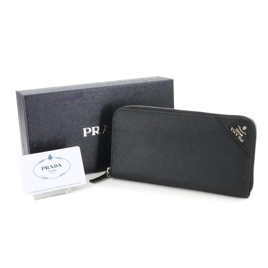 PRADA 新品同様 プラダ サフィアーノ ラウンドファスナー 長財布