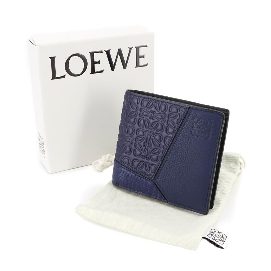 LOEWE】ロエベ パズル 2つ折財布 ブルー