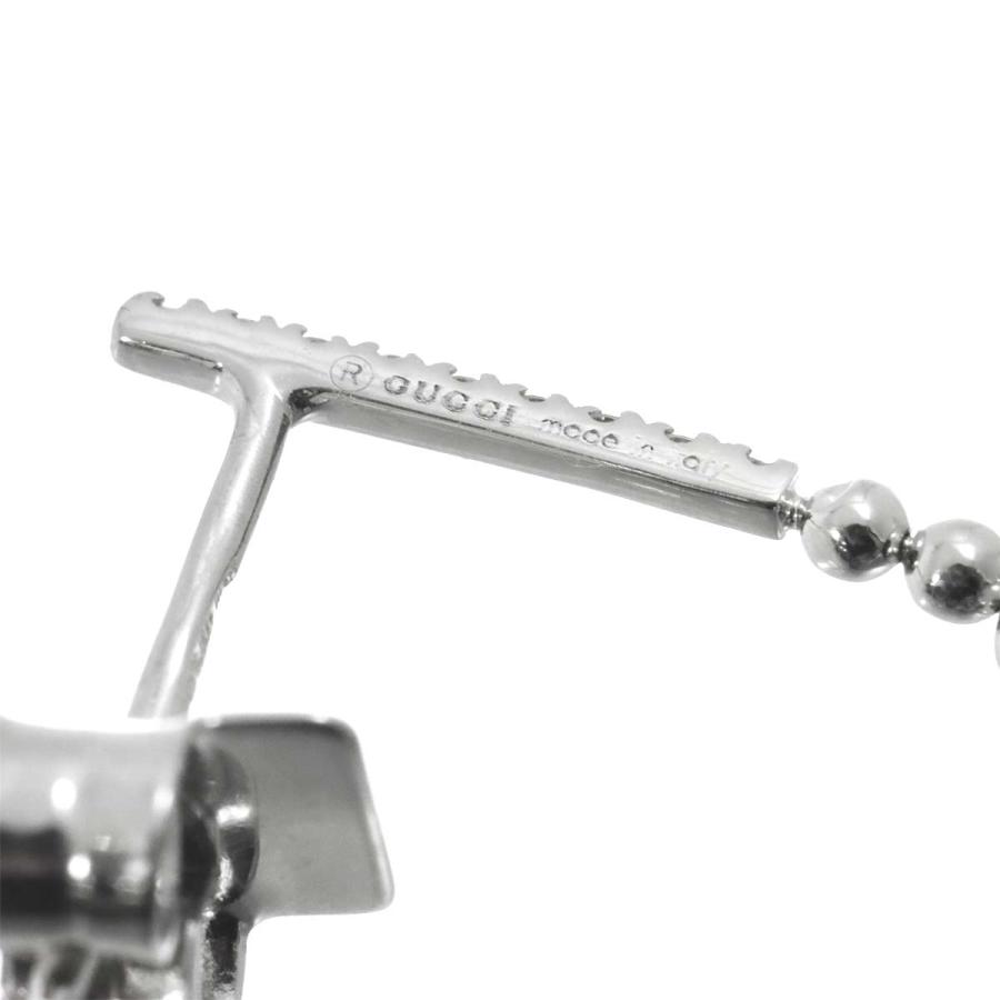 GUCCI グッチ GGランニング ロゴ ダイヤ ピアス K18 WG ホワイト