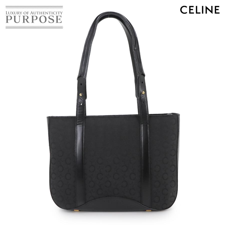 CELINE 新品同様 セリーヌ Cマカダム トート バッグ キャンバス レザー 