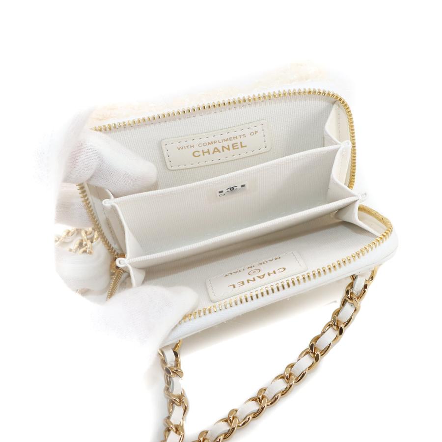 未使用 展示品 シャネル CHANEL リボン ミニ チェーン ウォレット
