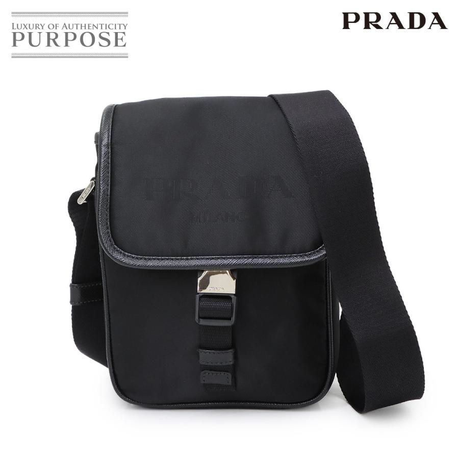 未使用 展示品 プラダ バッグ ショルダー バッグ ナイロン サフィアーノレザー ネロ メンズ レディース 90292844 【中古】ブランド PRADA（プラダ） 未使用 展示品 ショルダー バッグ ナイロン