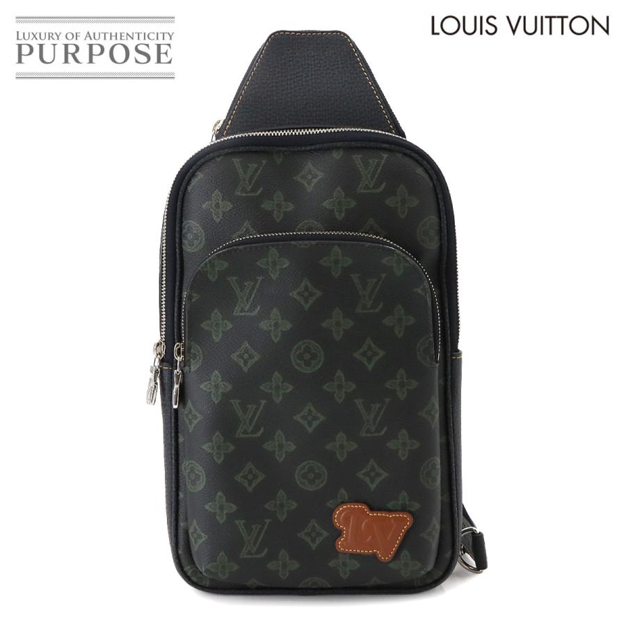 ルイ・ヴィトン LOUIS VUITTON アヴェニュー スリングバッグ LVフォール モノグラムレコード ウエストバッグ ボディバッグ バッグ PVCコーティングキャンバス レザー メンズ グリーン系 / ネイビー系 M46344 【中古】 LOUIS VUITTON（ルイ・ヴィトン） 新品同様 ルイ ヴィトン LOUIS
