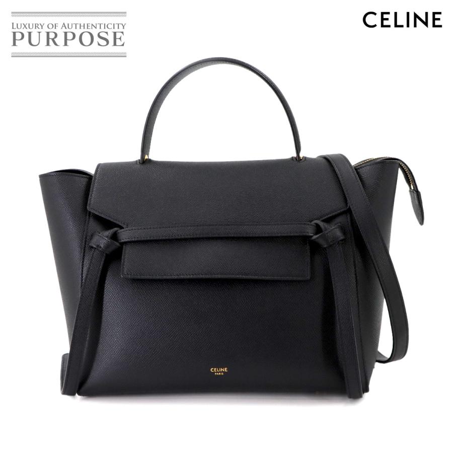 新品同様 セリーヌ バッグ ベルトバッグ ミニ 2way ハンド ショルダー バッグ レザー ブラック レディース 90293335 【中古】ブランド CELINE（セリーヌ） 新品同様 ベルトバッグ ミニ 2way ハンド