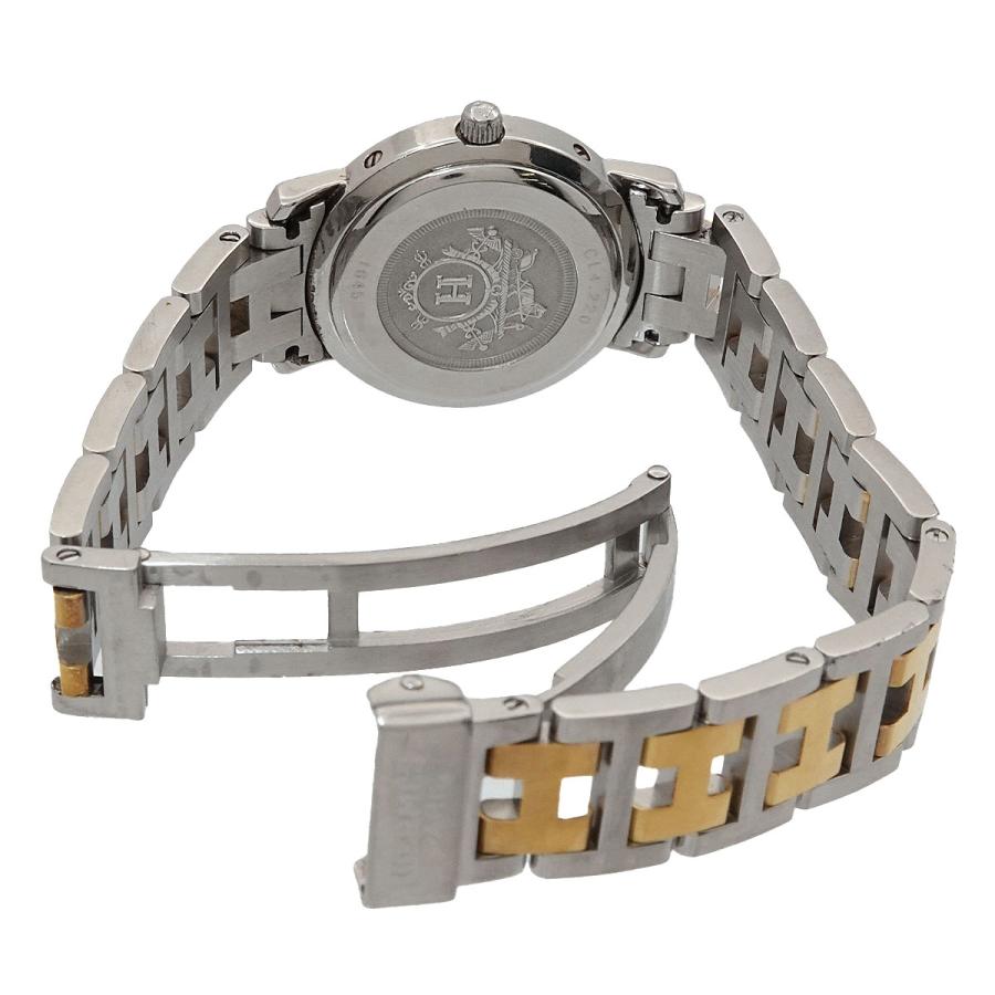 HERMES エルメス クリッパー コンビ CL4 220 レディース 腕時計 デイト  